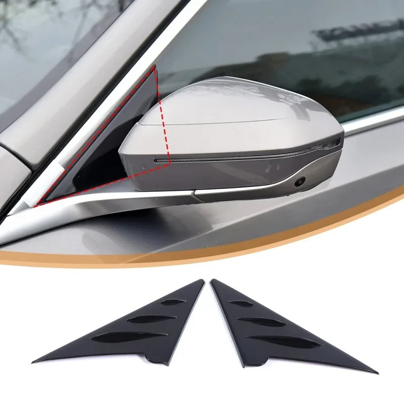 Exterior Mirror Side Triangular Spoiler Trim Sticker for 2024 2025 2026 BMW 5 Series G60 ABS Car Accessories