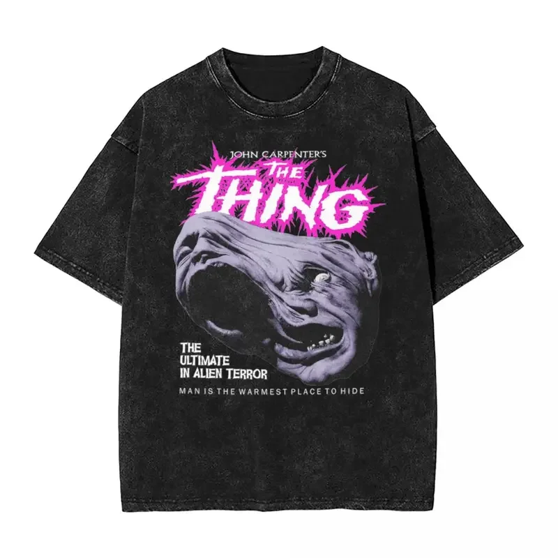 The Thing John Carpenter Horror Sci Fi Washed T Shirt Streetwear Hip Hop T-Shirt Tee Shirt Men Women Cotton Oversize Printed