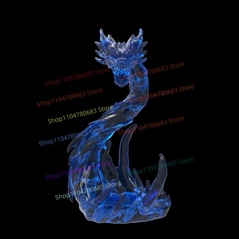 MOC Building Blocks Miniature Figures Water Dragon Display Stand Cartoon Anime Accessories Model Ornaments Decorative Toys Gifts