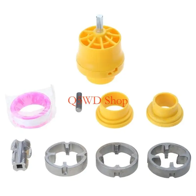 Q5WD Electric Drill Compatible PVC Pipe Threader Pipe Thread Maker Tool Water Pipe Screw Tool with 3 Dies Internal + External
