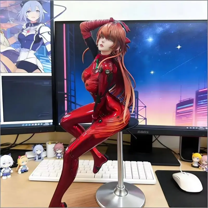 New 1/4 Scale GK Asuka Langley Soryu Figure Statue Anime Collectible Doll Desktop Display Decor Ornament Model Toy Gift Anime