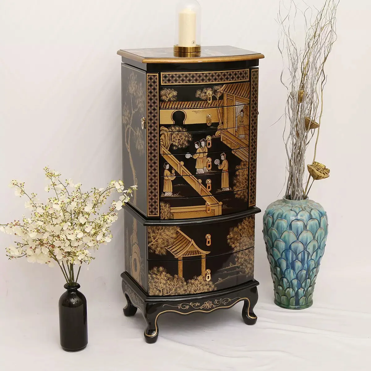 jewelry cabinet, bedroom chest cabinet with mirror, dressing cabinet, storage cabinet, multi-layer storage cabinet