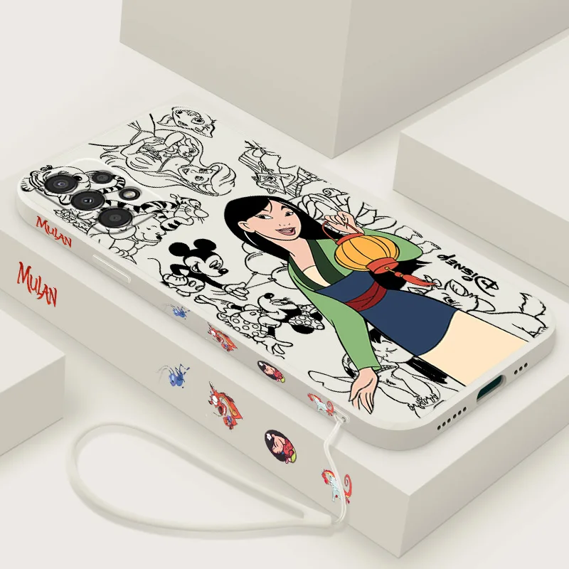 Disney Mulan Princess Phone Case For Samsung A 02 03 13 14 22 23 24 32 33 34 52 53 54 72 73 Lite Liquid Left Rope Funda Shell