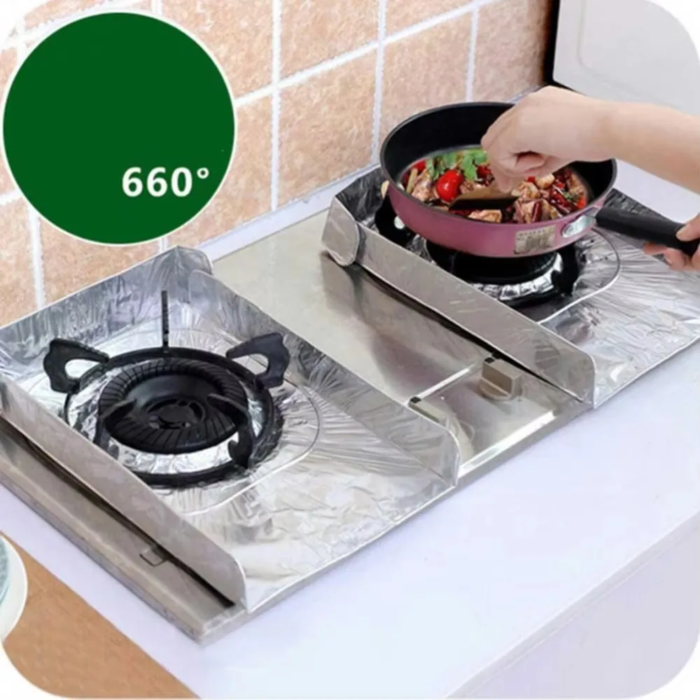 

10Pcs/Bag Non-stick Surface Stove Anti-oil Pad Professional Heat Resistant Gas Cooker Liners Multi-functional Eco-friendly