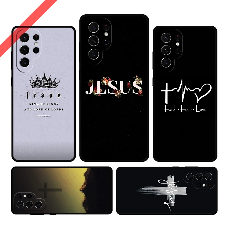 Faith Christian Religious Jesus Phone Case For Samsung Galaxy S20 FE S21 S10 S23 Plus S24 S22 Ultra Note20 Note10 S9 S8 Cover