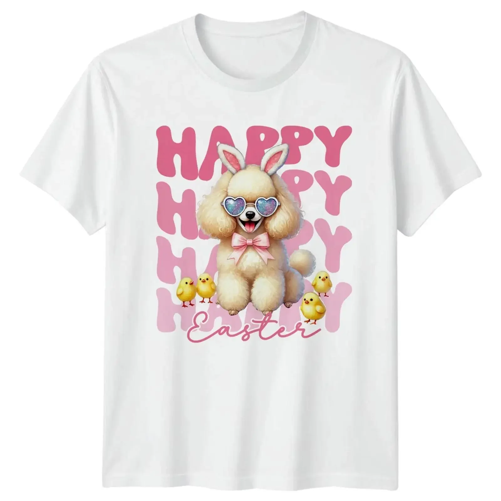 Frohe Ostern Damen T Shirt Pudel Hund Urlaub vintage Washed homme Soft Stylish Comfortable Stretched Unisex Slightly Breathable