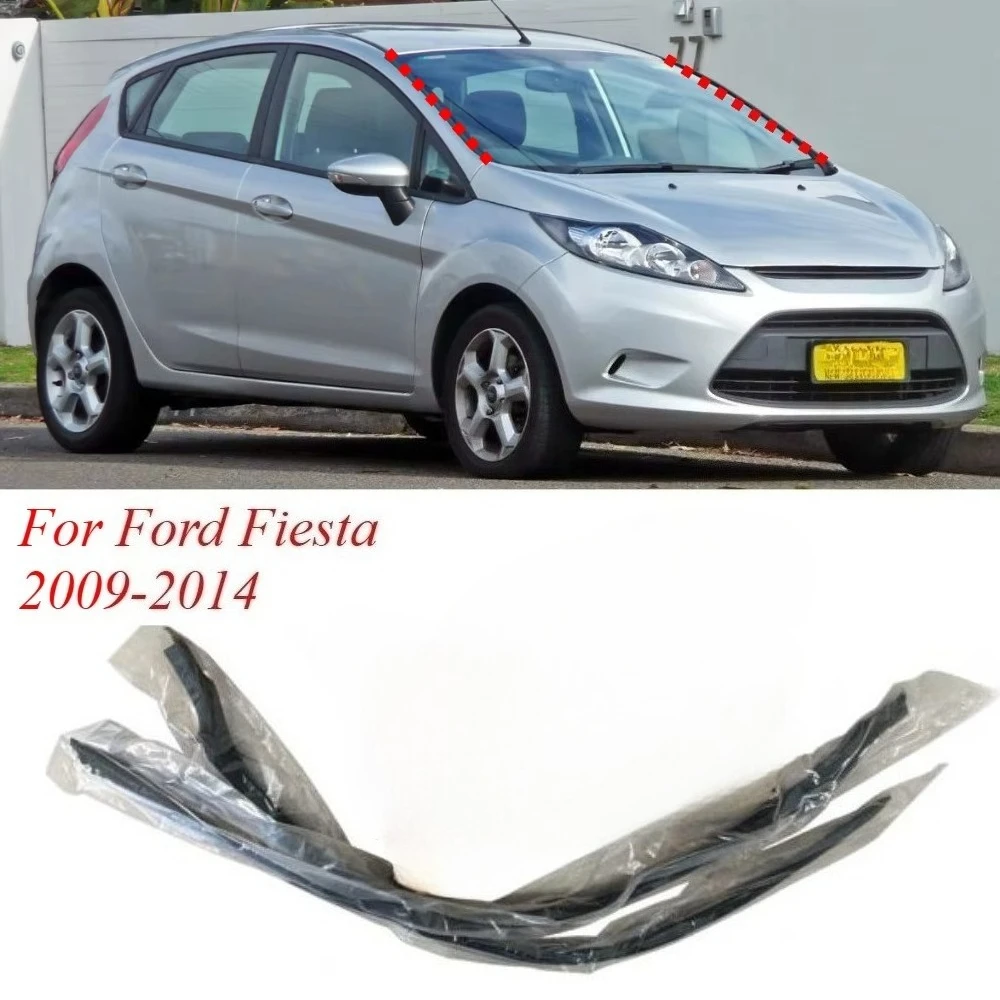 2 Pcs Window Weatherstrip Outer Moulding Trim for Ford Fiesta 2009-2014 Front Windshield Rubber Seal Be8Z5403136A