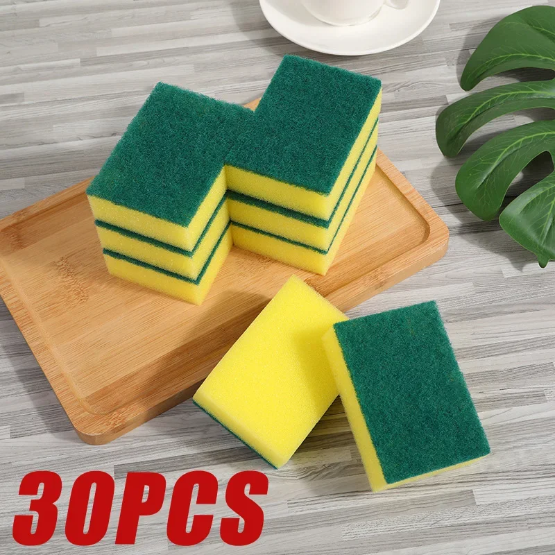 10/30 Pcs Double-sided Cleaning Dishwashing Sponge Household Scouring Pad Kitchen Wipe Dish Cleaning Brush Sponges Accessories