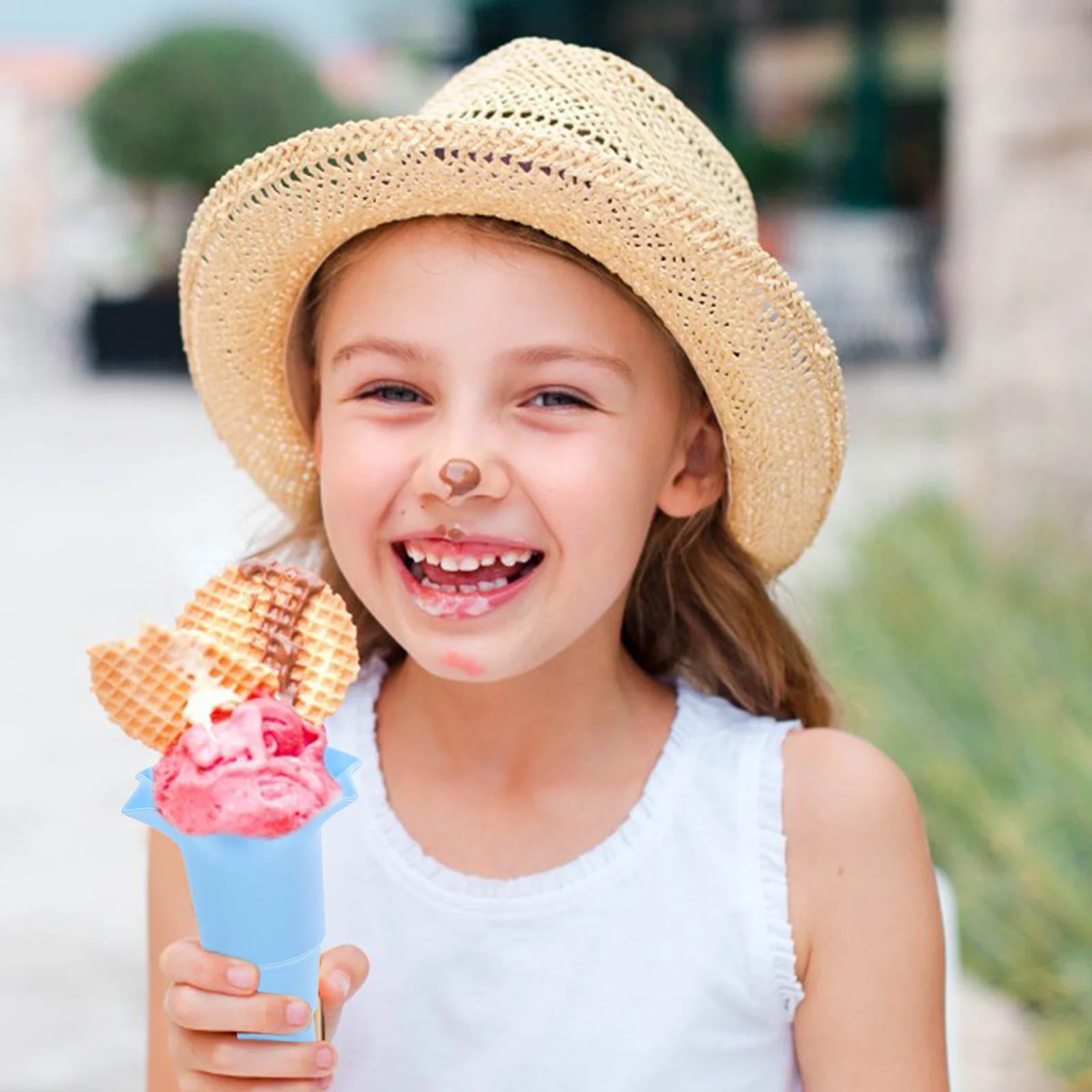 

3Pcs Portable Silicone Ice Cream Cone Holder Multifunctional Popsicle Stand Dishwasher Safe No Mess Storage Popsicle Holder