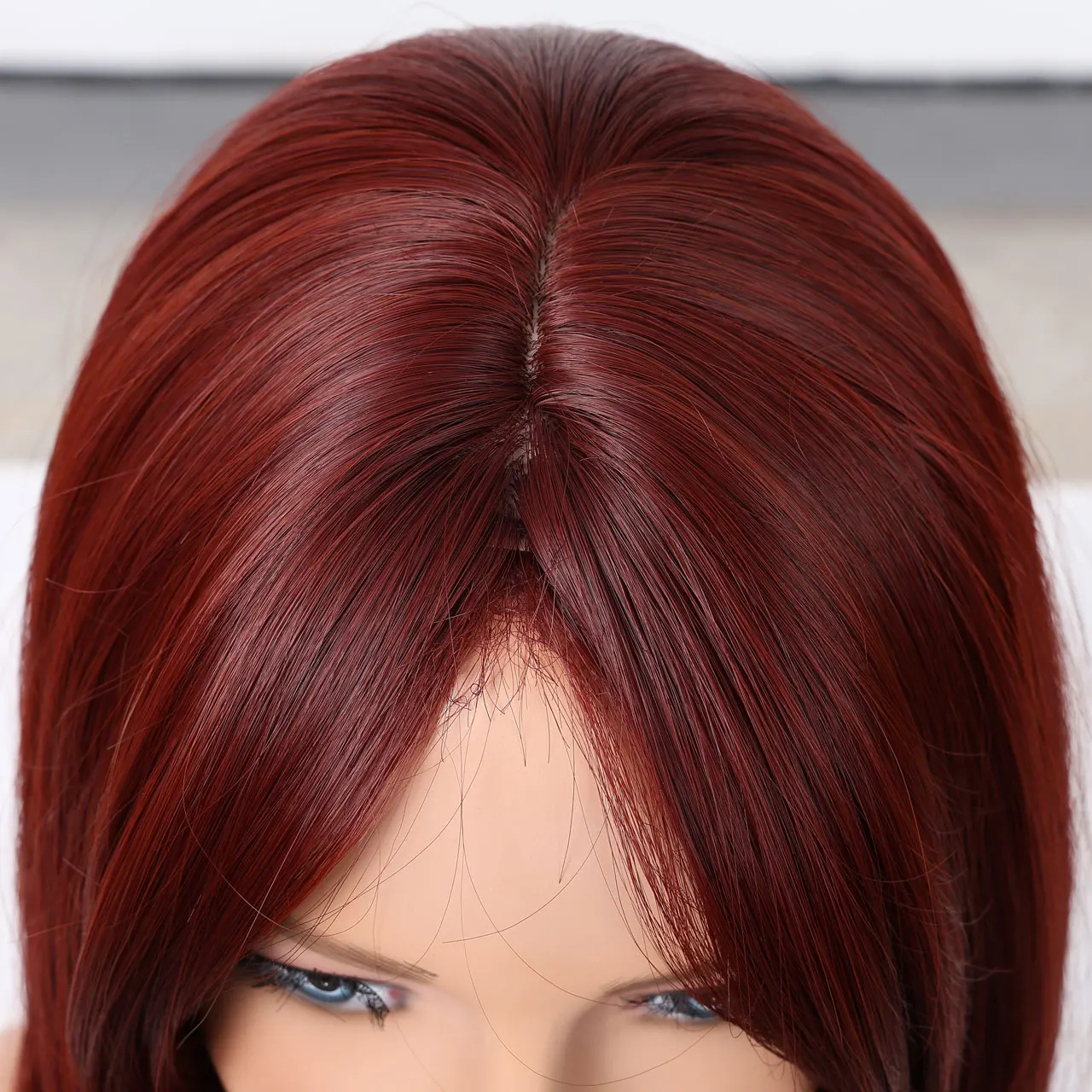 Layered Medium Straight Wig With Face Fringe Bangs Heat Resistant Synthetic Hair Wigs For Women Cosplay On Clearance Sale JOVIA