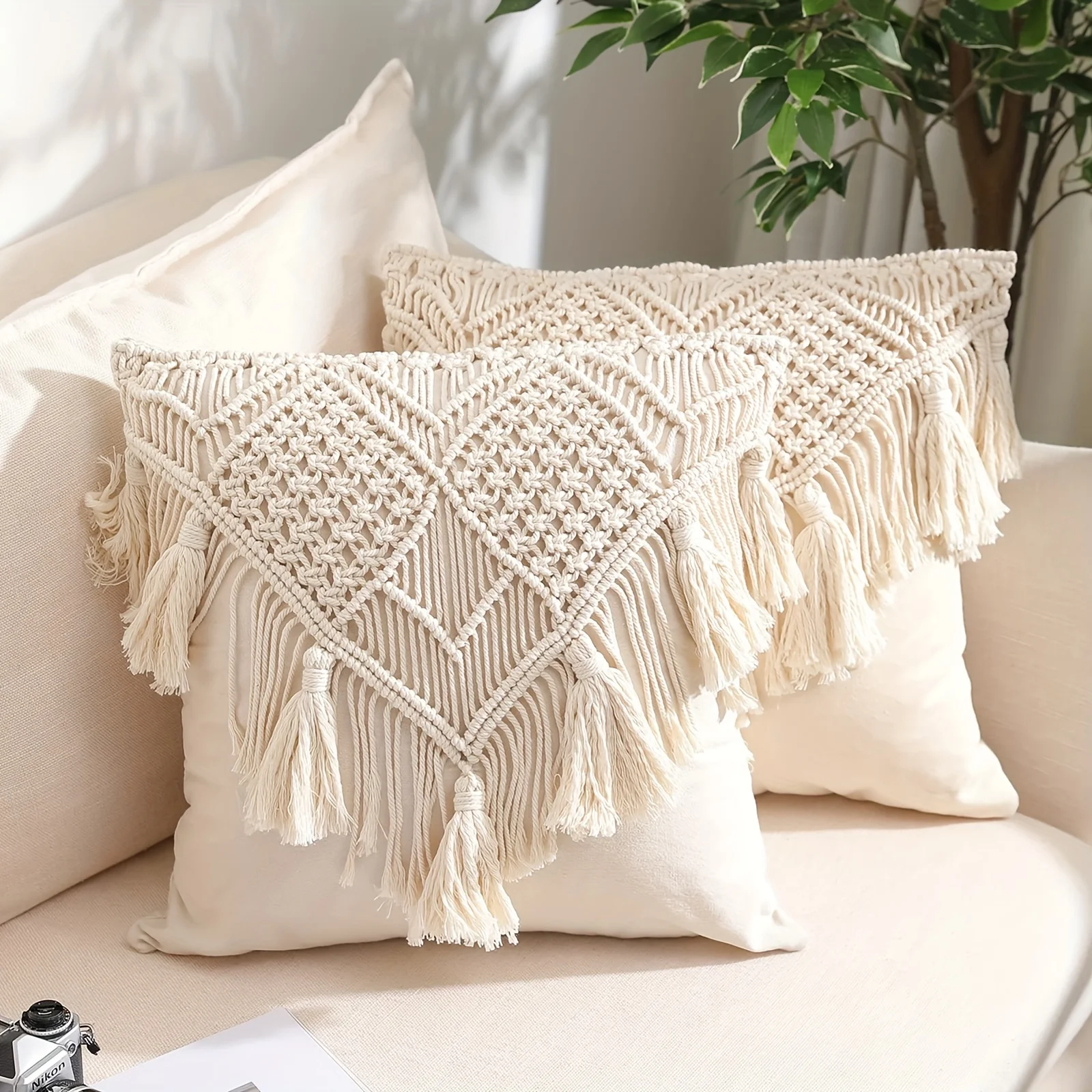 

Boho Throw Pillow Cover Cushion Cover Boho with Tassels Decorative Pillows for Sofa 45x45cm Nordic Style Home Bed Decor