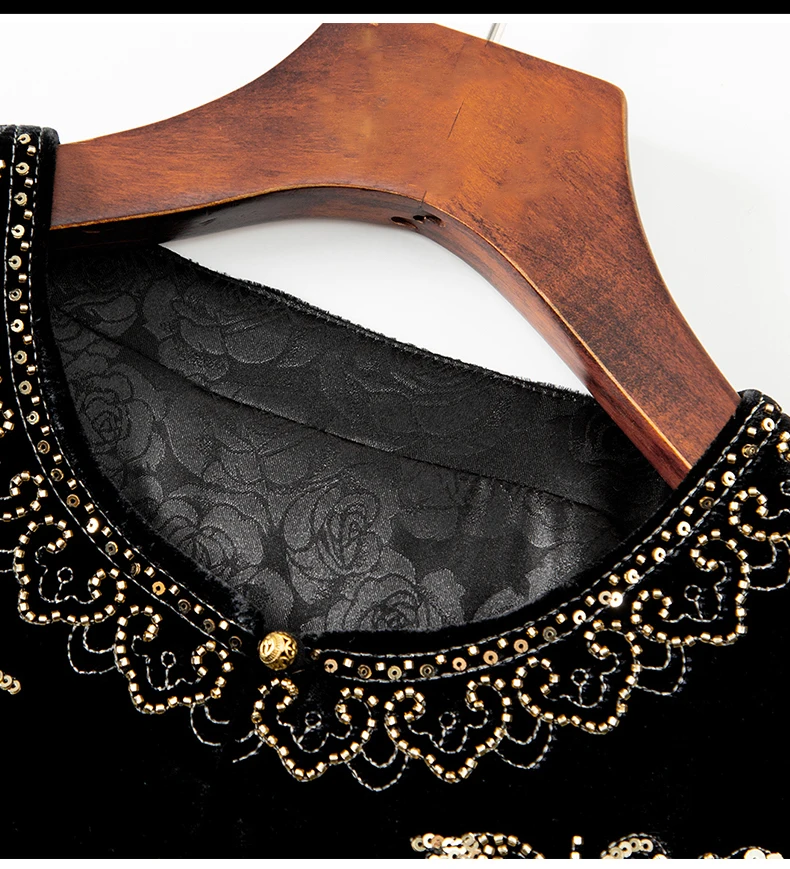 Jesienny płaszcz damski w nowym chińskim stylu, z jedwabiu i aksamitu, z wykwintnymi zdobieniami z koralików w kształcie motyli, zapinany na jeden guzik, rozmiary S-XL