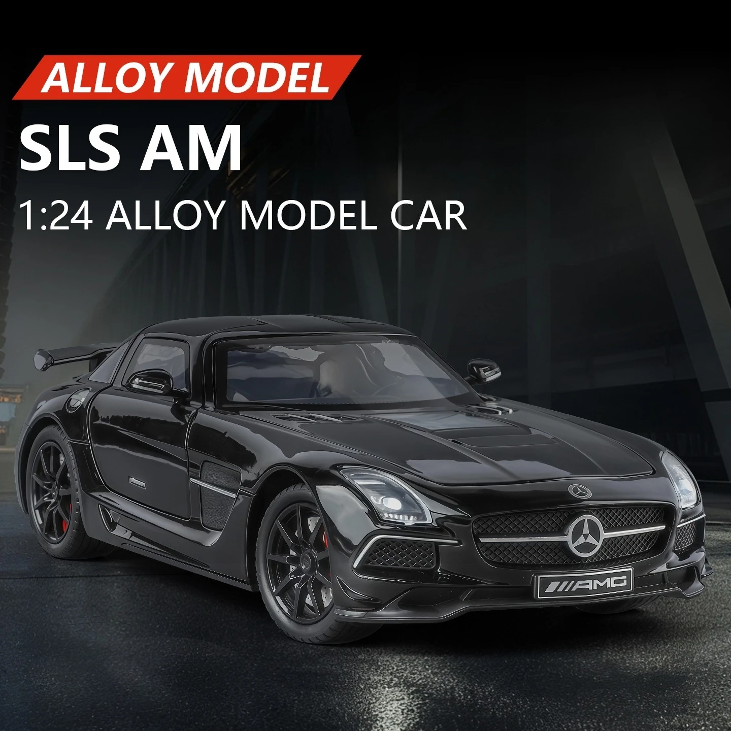 

Масштабная модель суперкара Mercedes-Benz SLS AMG из сплава 1:24, коллекционная, со звуковыми и световыми эффектами, функцией отката, Big Benz