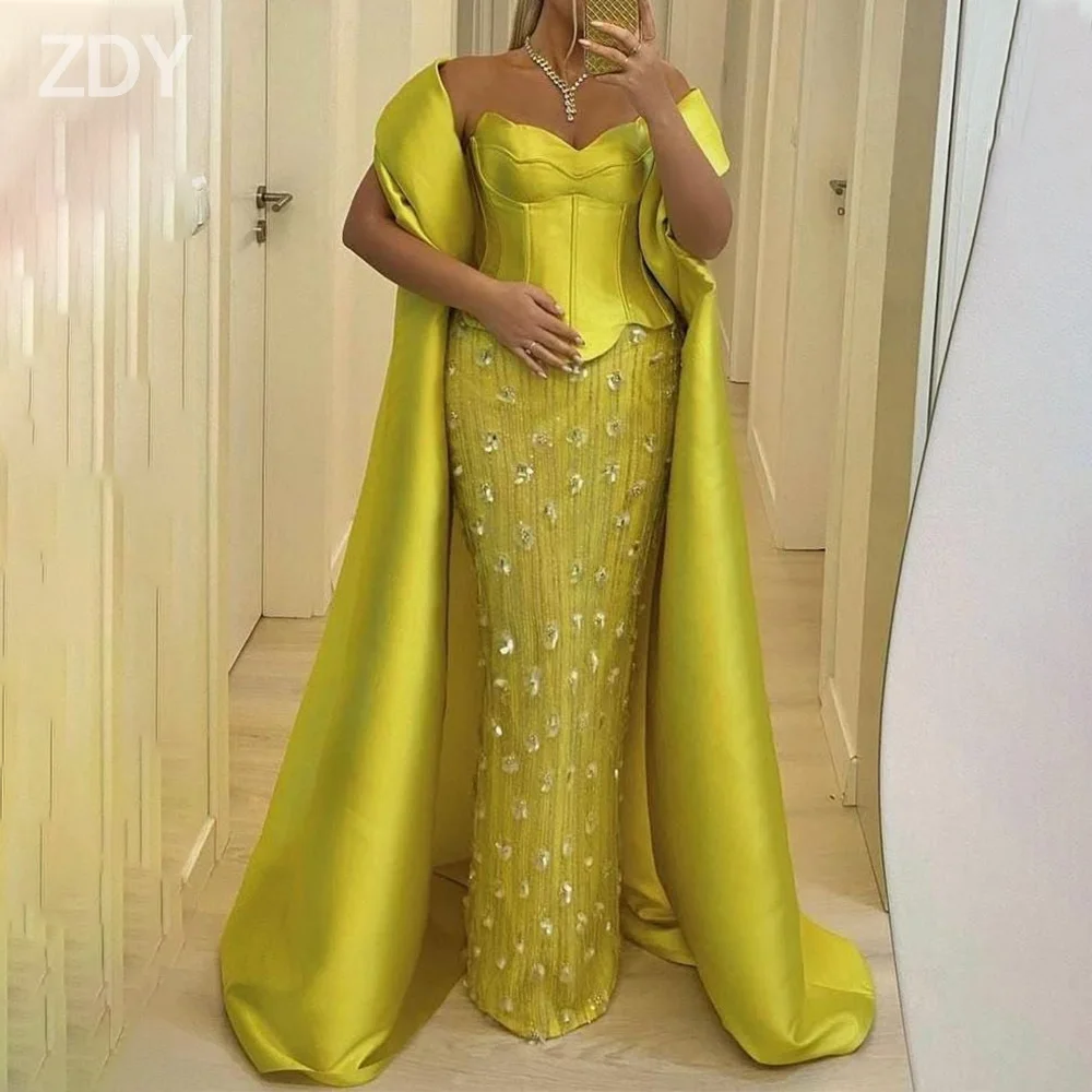 

Customized Luxury Long Evening Dresses for Special Occasions Satin Sweetheart Floor-Length Mermaid Women Gala Party Dress 2025