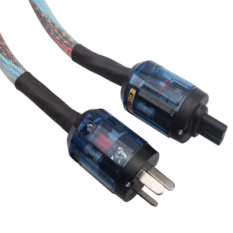 

New HiFi Audio Power Cable 12Cores Copper C7 IEC Connector AC Power Cord US & AU & EU Plug