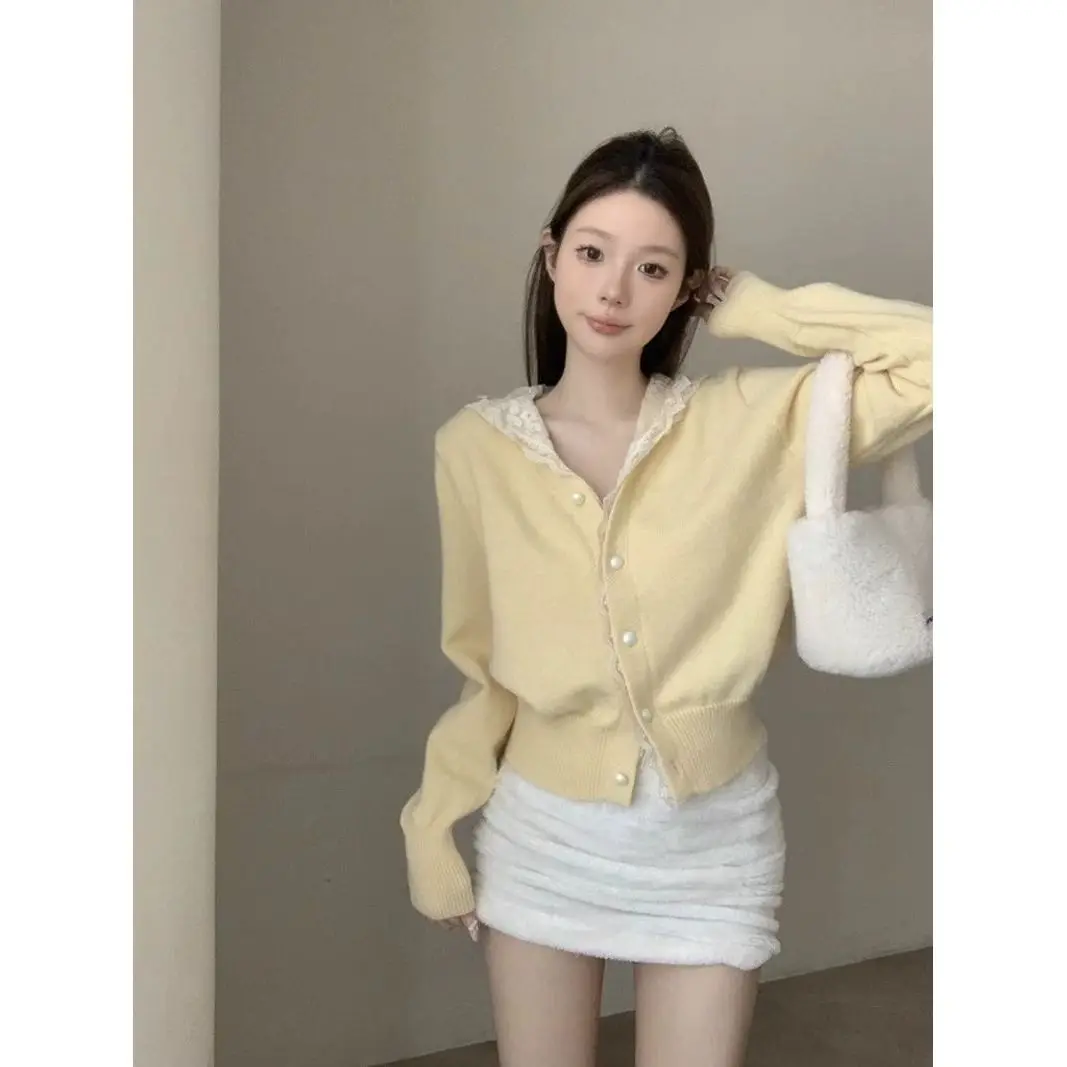 

Свитера Джемперы Кардиганы Женский кардиган Женский длинный мериносовый спортивный пуговица Boxy Американский стиль Коlegiate Preppy Campus Classic