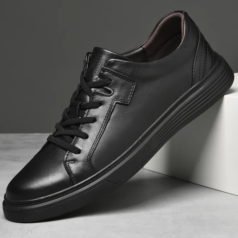 

Luxury Brand Men's Sneakers Genuine Leather Casual Shoes Leisure Walk Men Shoes All-match Outdoor Skateboard Footwear for Male