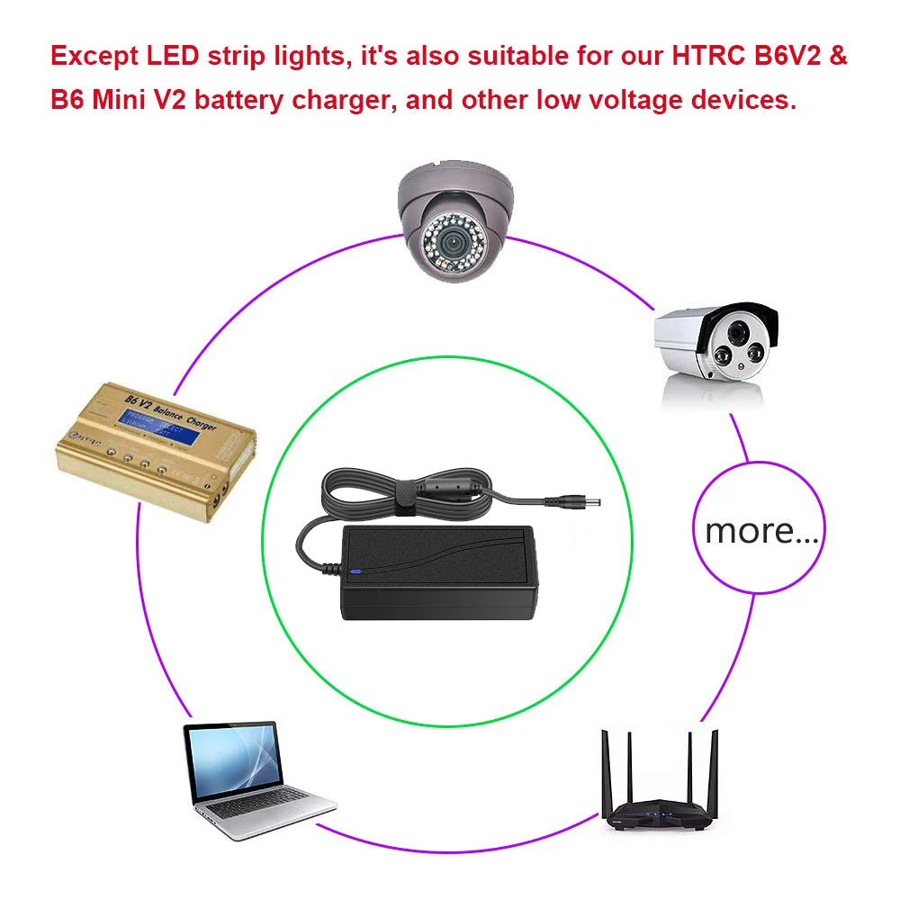 HTRC 15 فولت 6A محول التيار الكهربائي 6A المكونات العالمية في شاحن ل IMAX B6 B6V2 B6AC شاحن بطارية ليبو مع شرائط ليد الخفيفة #3