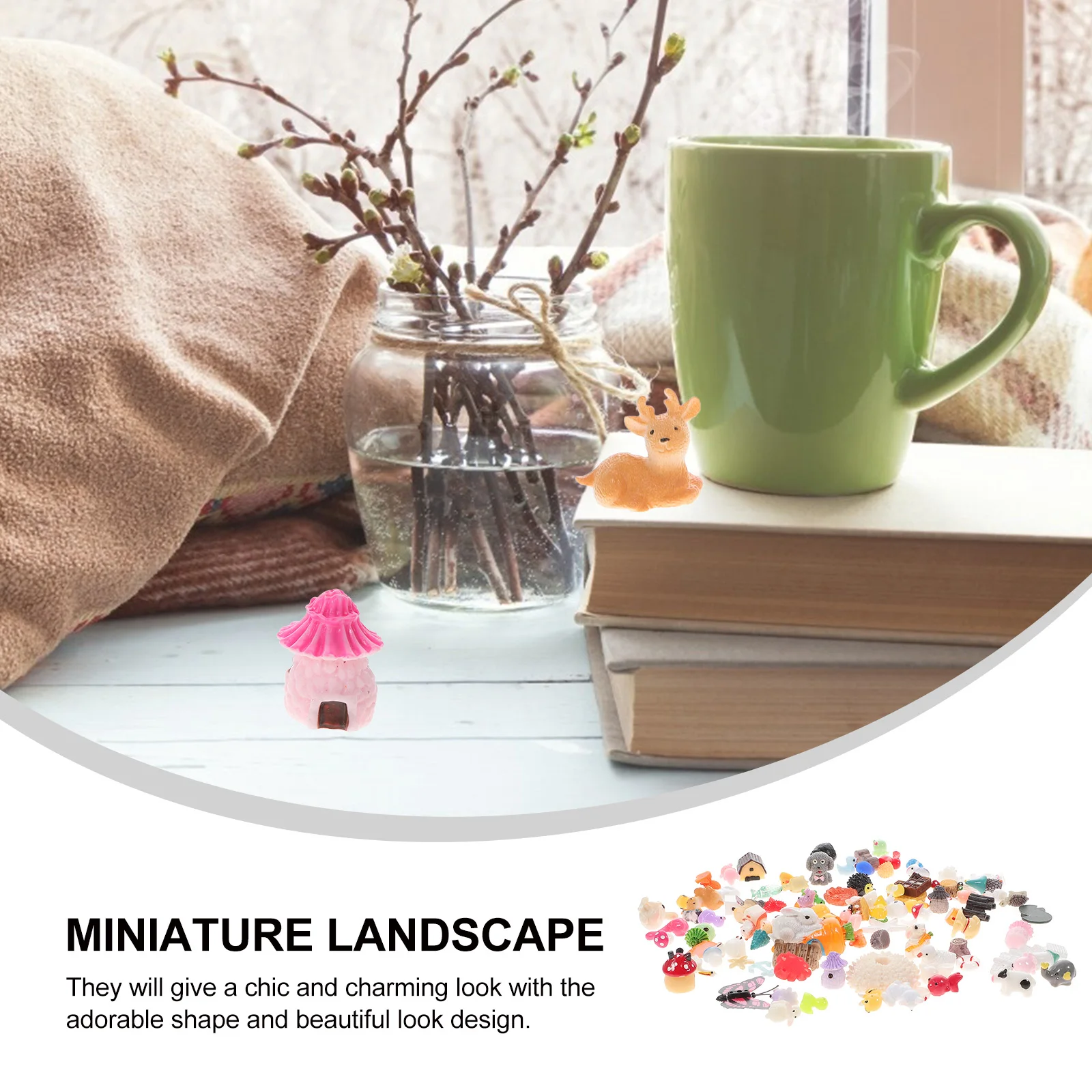 

100 Pcs Decor Miniature L Cartoon nament Resin Craft Moss L scaping DIY Accessories Stylish Exquisite Micro