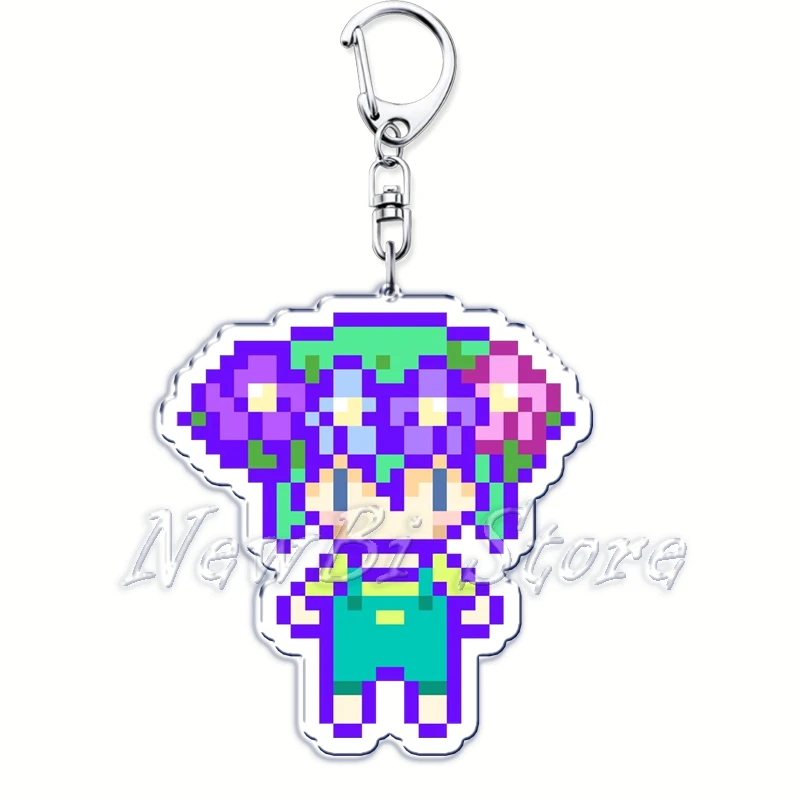 Game Anime Omori Pixel Keychain Figures Basil Kel Sunny Pendant Keyring Chain Accessories Bag Men Women Gift Accessories Jewelry