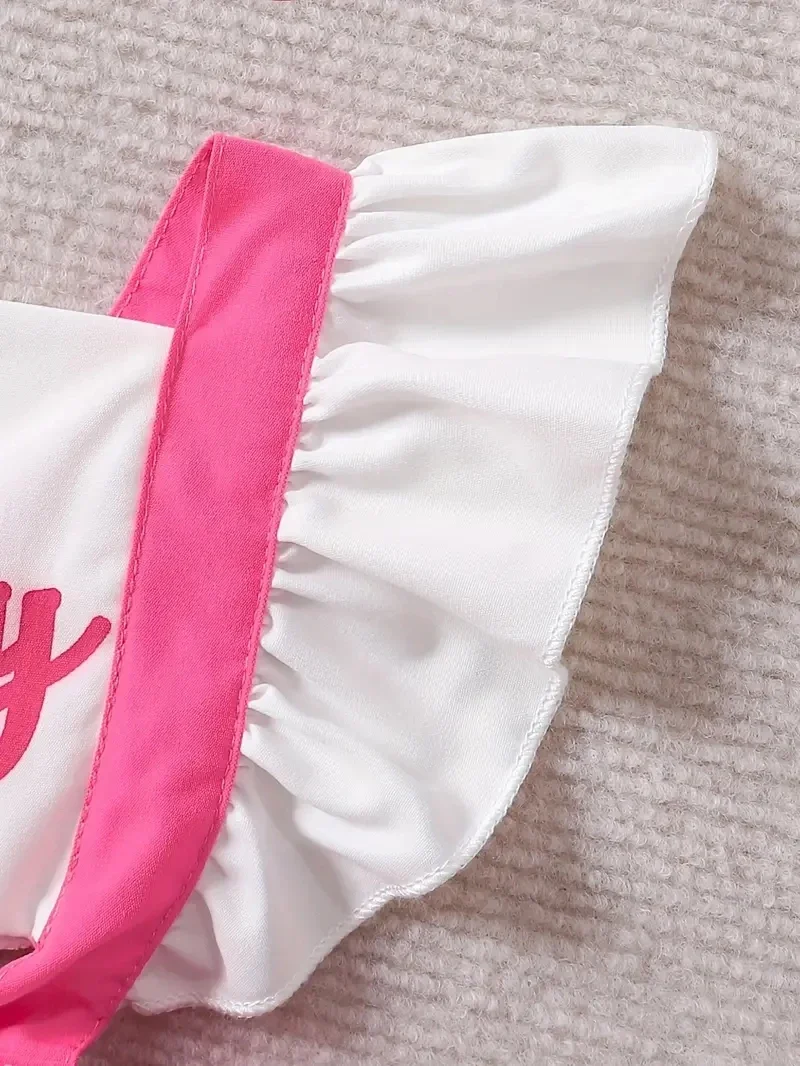 Prowow Baby Girl Clothes Summer Letter Printed Patchwork Backless Bodysuit Dress For Infant Newborn Baby Girls Rompers Dress