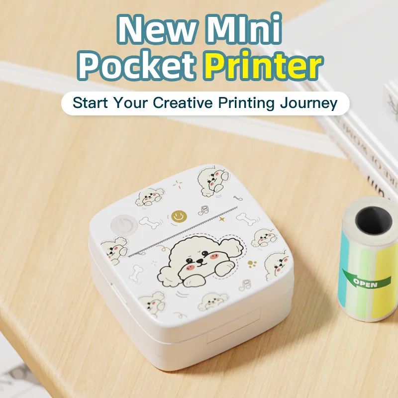 DOLEWA B7 Portable Mini Printers Wireless Bluetooth Inkless Sticker Maker Printer Tag Price Machine for Office School Kitchen