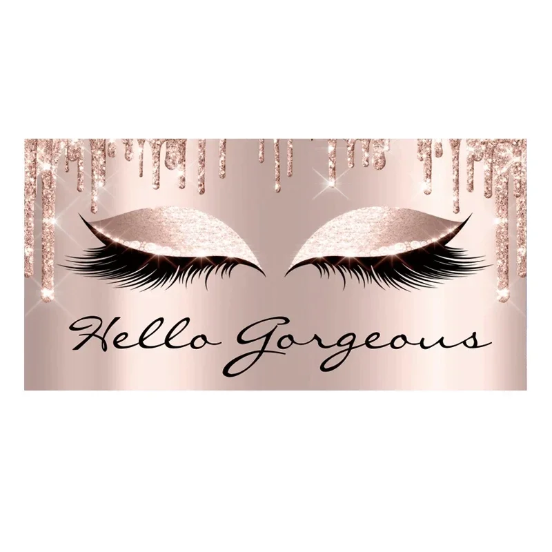 Girly Rose Gold Eyelash Makeup Beach Towel for Woman Teen Face Sport Travel Swim Spa Bath Towels Lash Beauty Salon Decor Gift