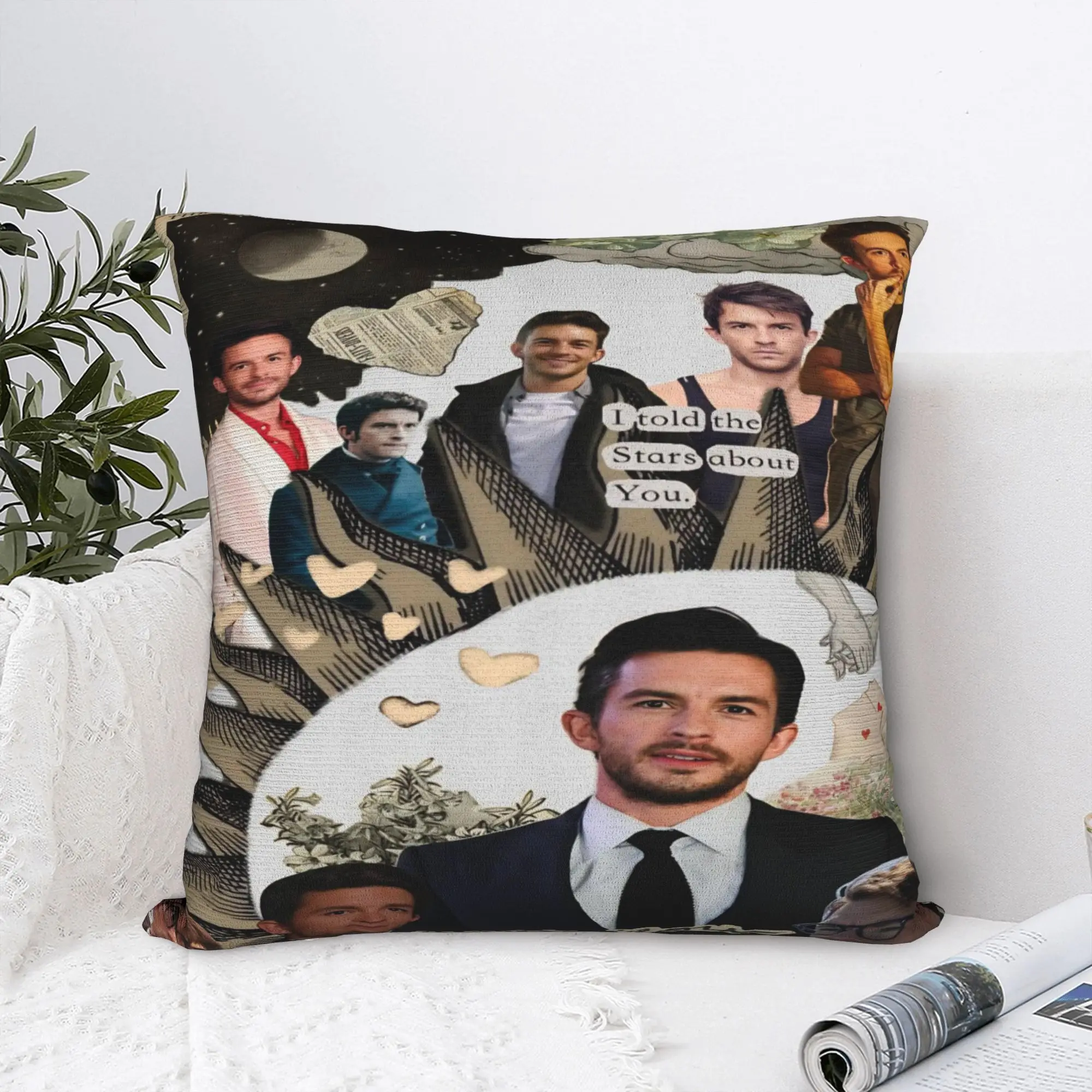 Jonathan Bailey Actor Pillowcase Polyester Cushion Cover Decoration  Throw Pillow Case Cover Home Drop Shipping 40X40cm