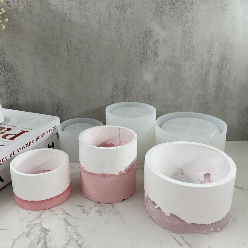 Large, Medium and Small Round Flower Pot Mold Succulent Flower Pot Silicone Mold Concrete Gypsum Vase Mould