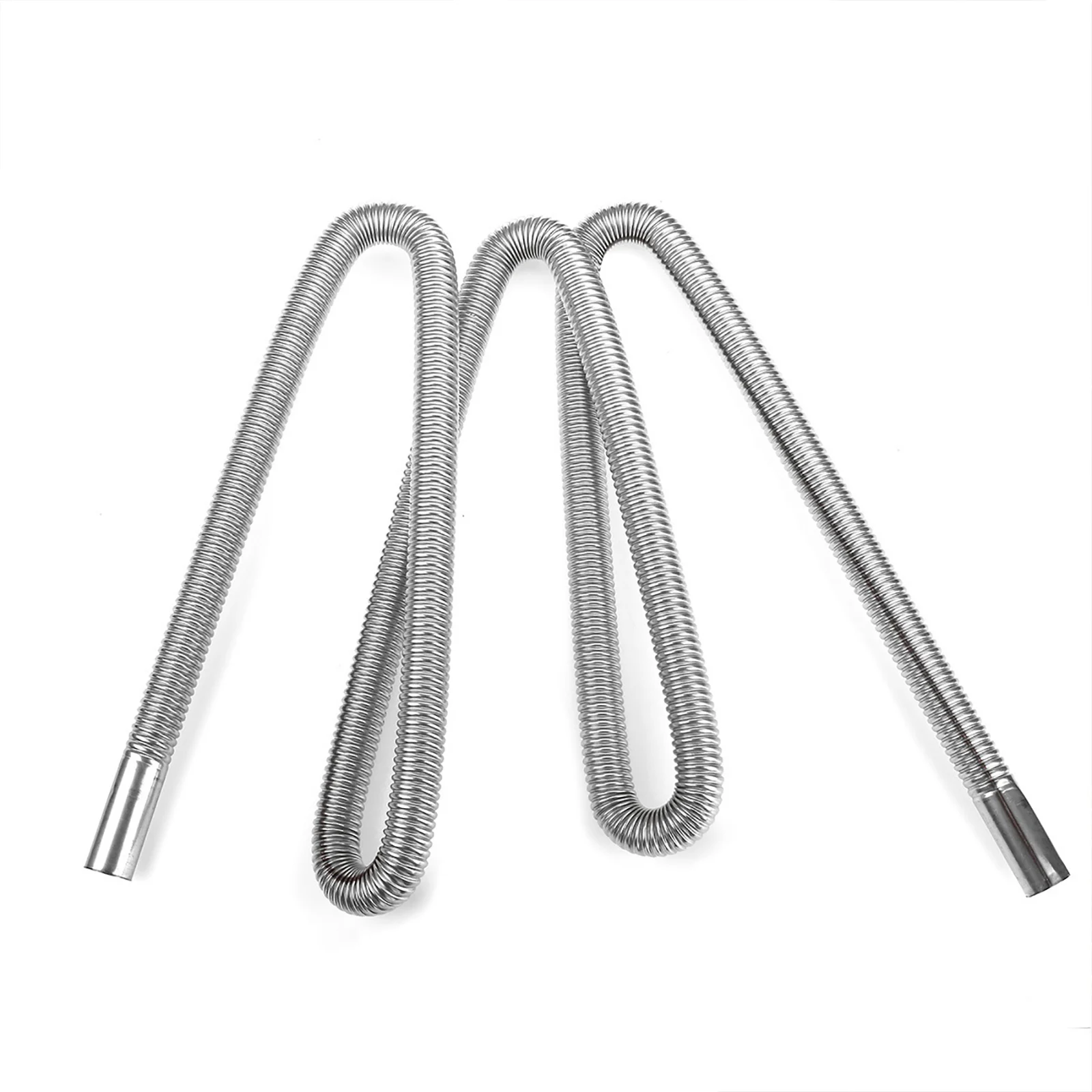 200cm Exhaust Hose with Two Clips Stainless Steel Exhaust Pipe Air Diesel Heater Car Parking Exhaust Pipe for Car Heater