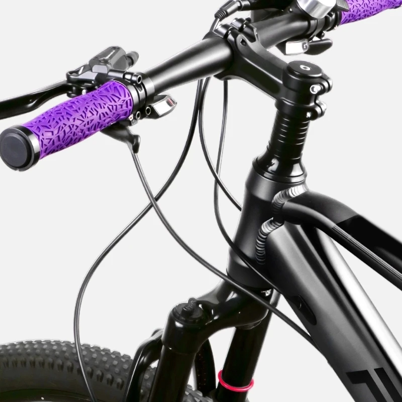 Thermoplastic Elastomer Bar Sleeves Pair for Routine Travel with Web Pattern and Two Collar Bike Bar Form for Use