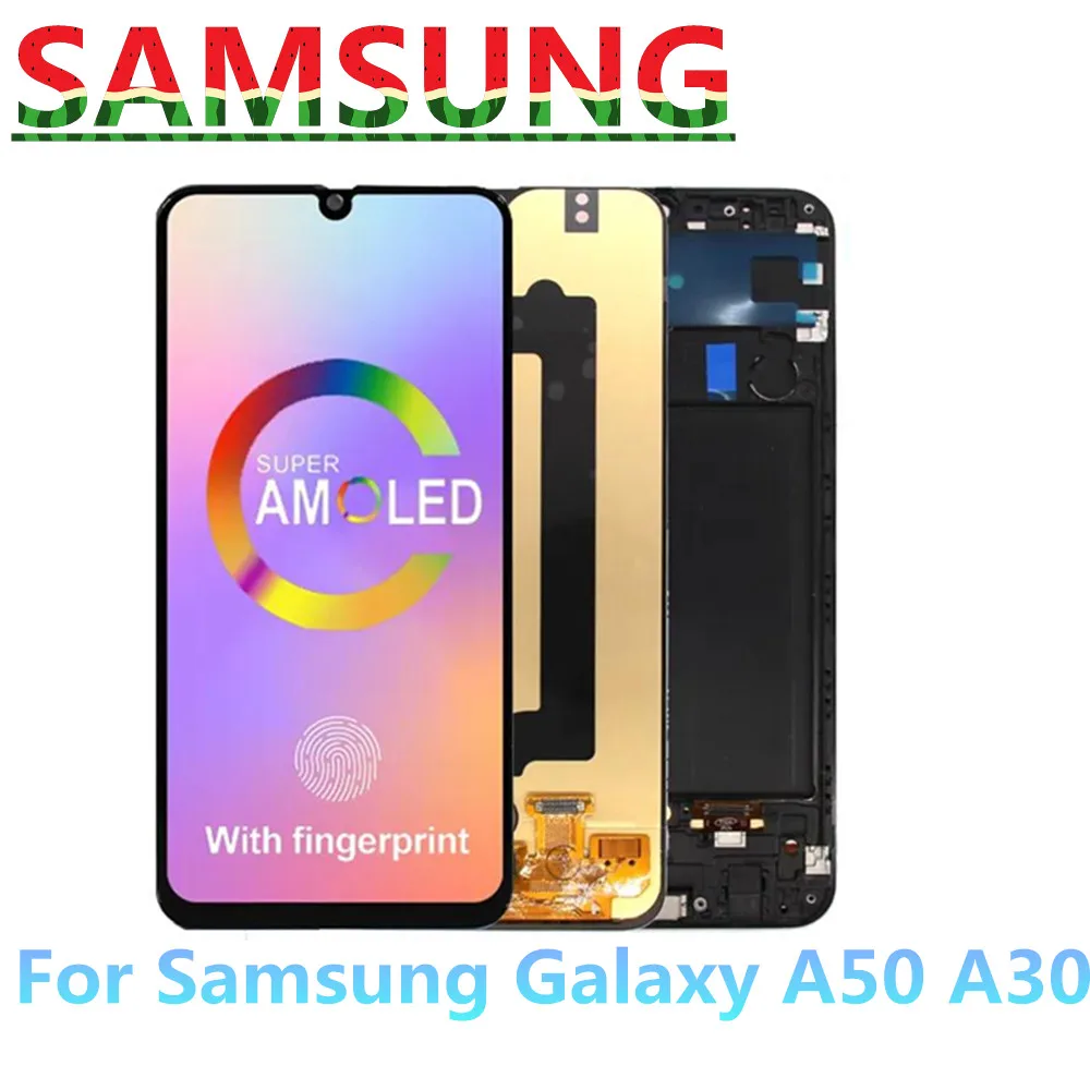 AMOLED LCD Display Touch Screen Digitizer Assembly for Samsung Galaxy A50, A30,