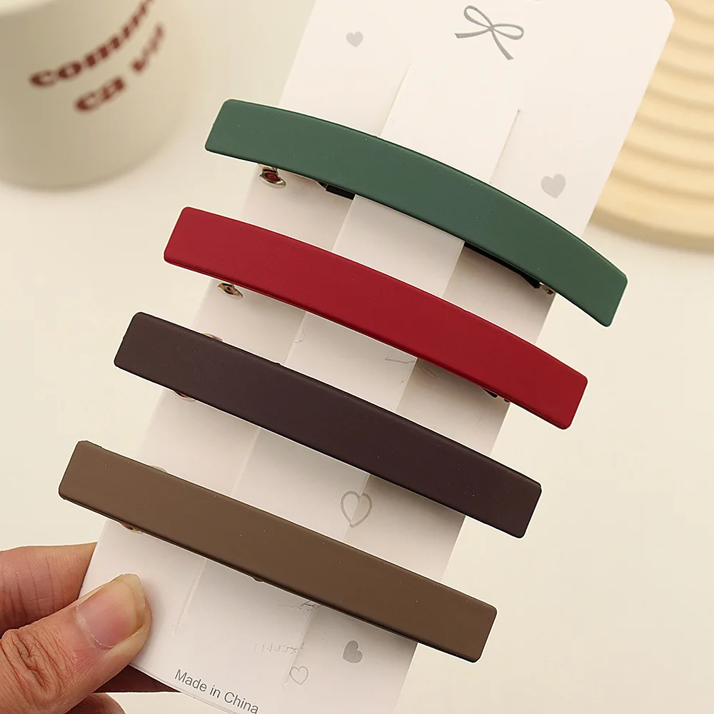 الكورية موضة مات البلاستيك مقاطع الشعر رقيقة قوس على شكل المشابك بسيطة بلون دبابيس الشعر النساء أنيقة بوبي دبابيس أغطية الرأس