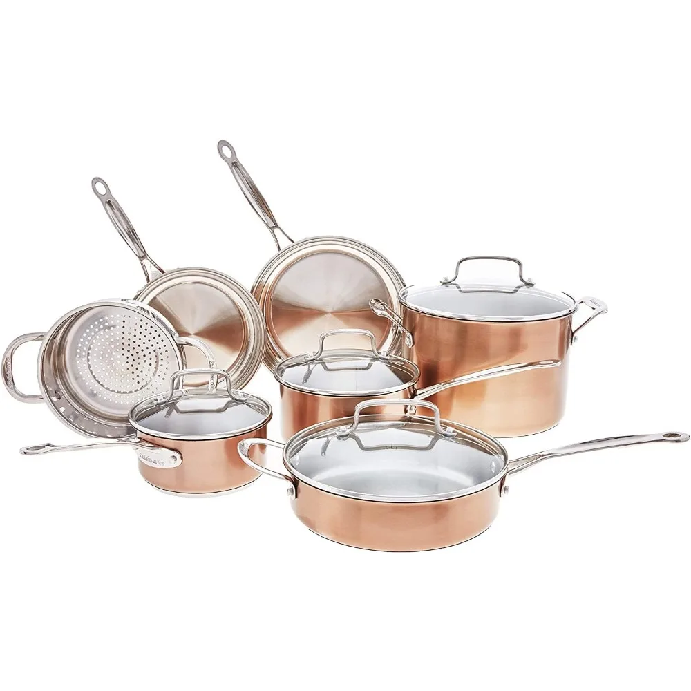 

Классический набор посуды шеф-повара из 11 предметов из нержавеющей стали элегантного цвета