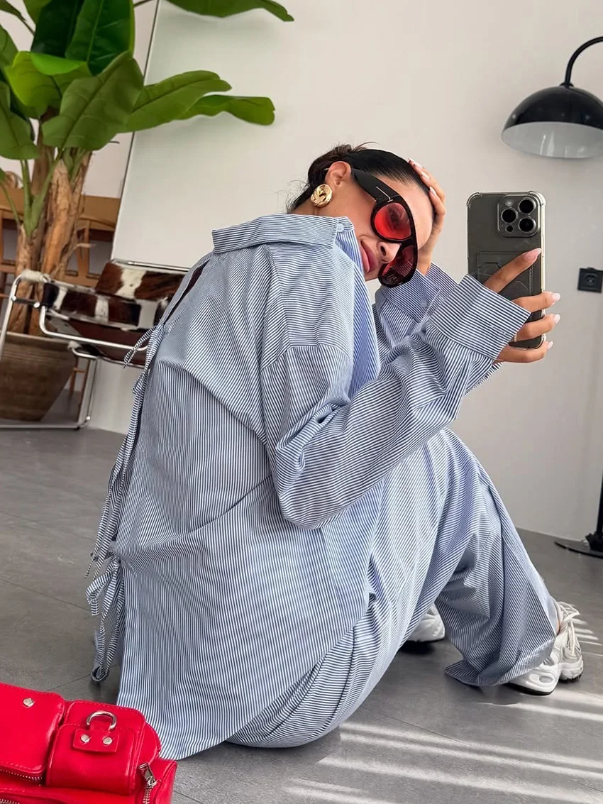 Marthaqiqi الشتاء فام بيجامة البدلة الدانتيل يصل ثوب النوم طويلة الأكمام ملابس خاصة بدوره إلى أسفل طوق ملابس النوم السراويل مخطط ثوب النوم مجموعة