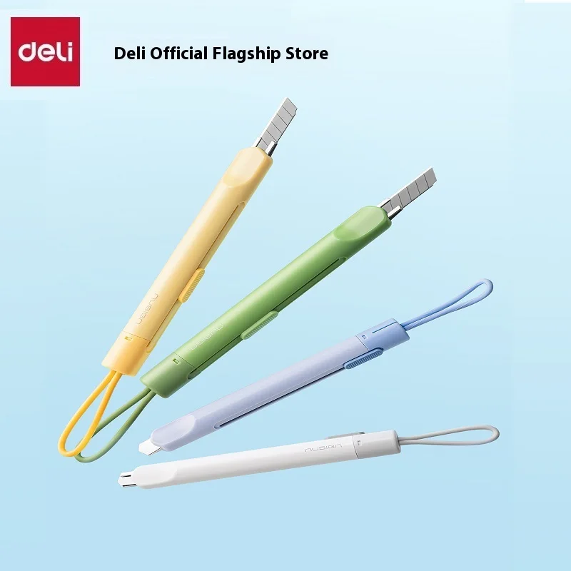 Deli NS067 Mini Safety Lock Buckle Art Knife Unboxingpaper Cutting Students DIY handmade Creations Pocket Utility Cutting Tool