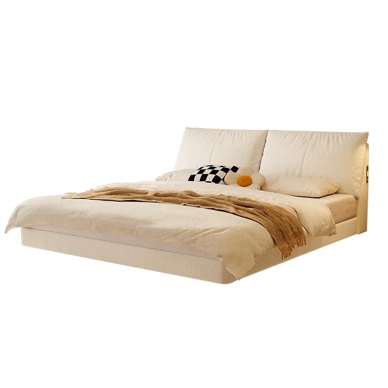 

Suspended cream wind 1.8 meters master bedroom double removable and washable chenille cat paw cloth soft bag fabric bed