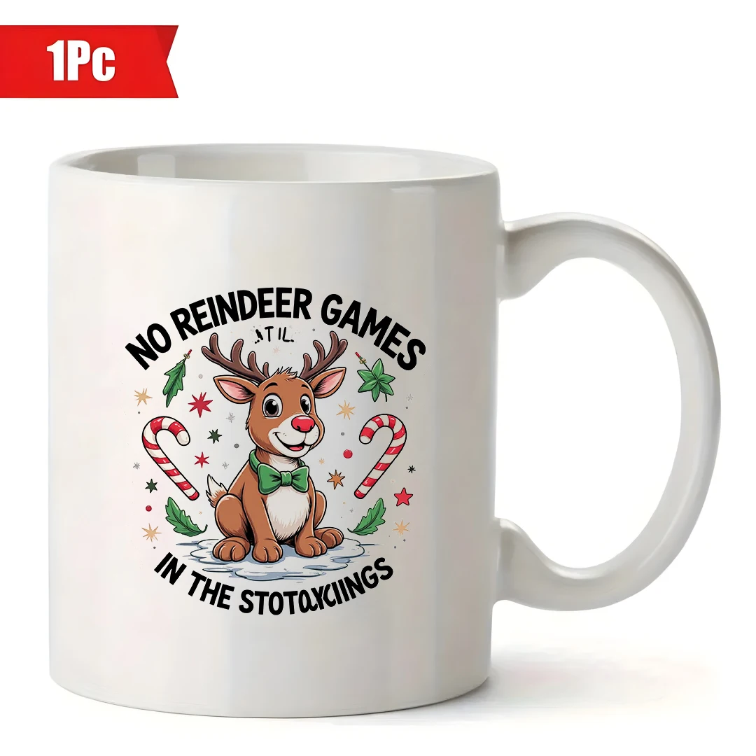 Mug rusa kartun 11oz + hadiah Natal, cangkir anak-anak berinsulasi, cangkir kantor keluarga, hadiah sempurna!