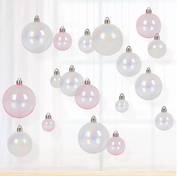 6/8/10/12/15cm Christmas Tree Decor Colorful Christmas Ball Colorful Plastic Halloween Christmas Pendants Color Transparent Ball