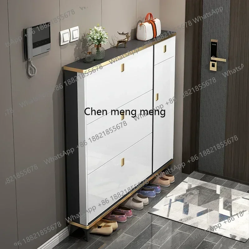 h178Minimalist Doorway Shoe Cabinet Layered Dust Proof Display Storage Shoe Rack Organizer Wooden Mueble Sapateira Modern Furnit