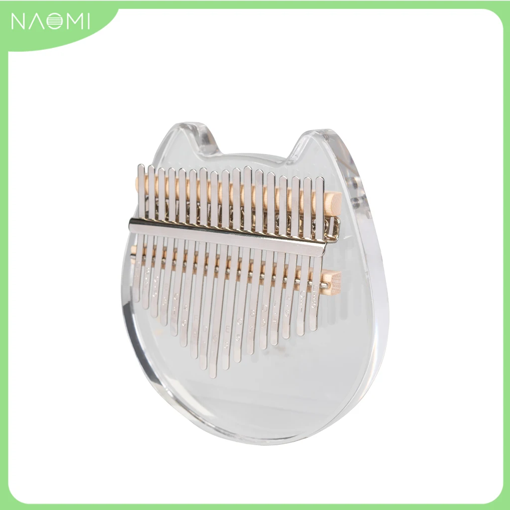 NAOMI K01-C Kalimba Instrument Cute Crystal Acrylic Material Kalimba Engraved Keys 17 African Thumb Piano