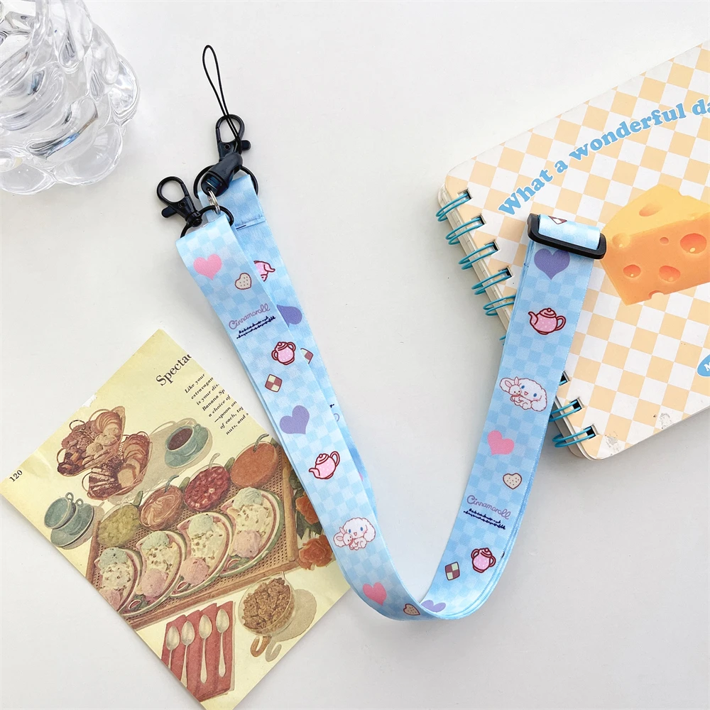 

Регулируемый ремешок для телефона, универсальный ремешок через плечо, зажим для шнура на шею, подвесной ремешок с защитой от потери Cinnamoroll Hello Kitty Melody