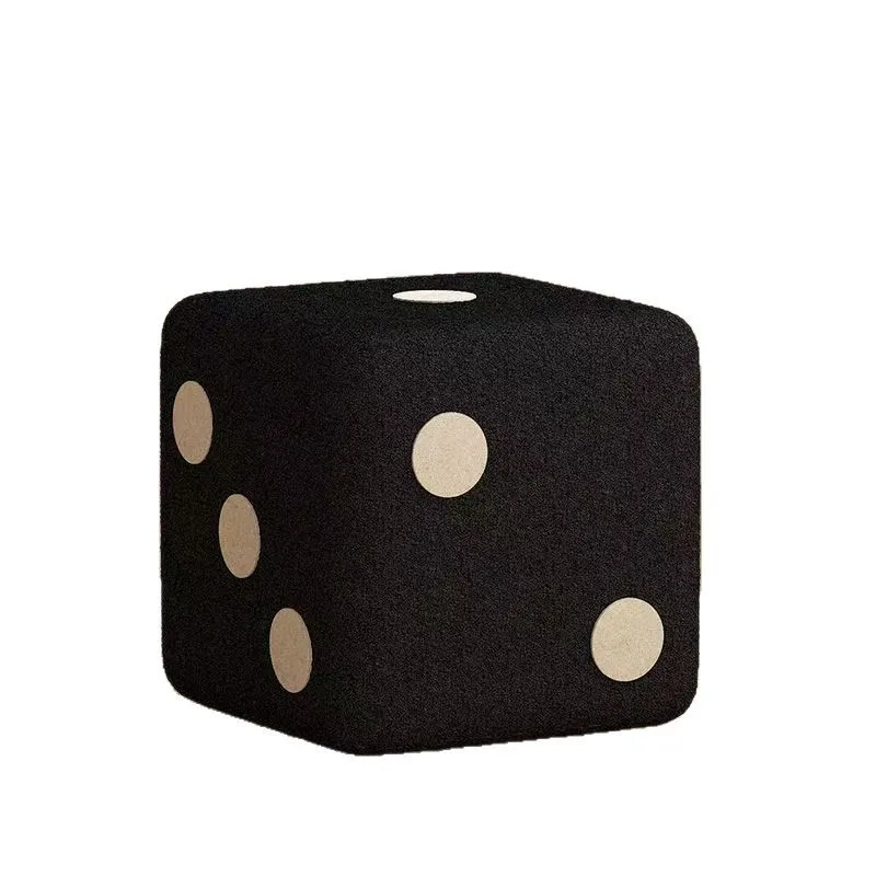 

Home door shoe change stool dice small chair creative seat pier lamb wool living room door footstool sieve small stool