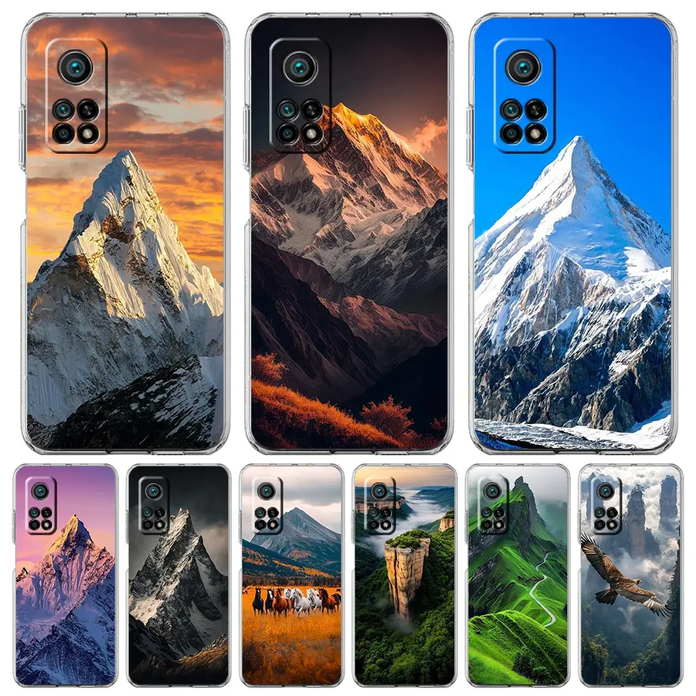 

Чехол для телефона Xiaomi Mi Poco X7 X6 X5 NFC X3 Pro 17 15T 15 14T 14 13T 11 12 13 Lite Прозрачный чехол из ТПУ Mountain Peaks Landscape