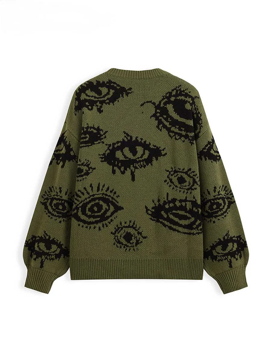 GarbGlory Women's sweater eyes new pullovers Knit wear Winter clothes women vintage Female clothing long sleeve tops Oversize