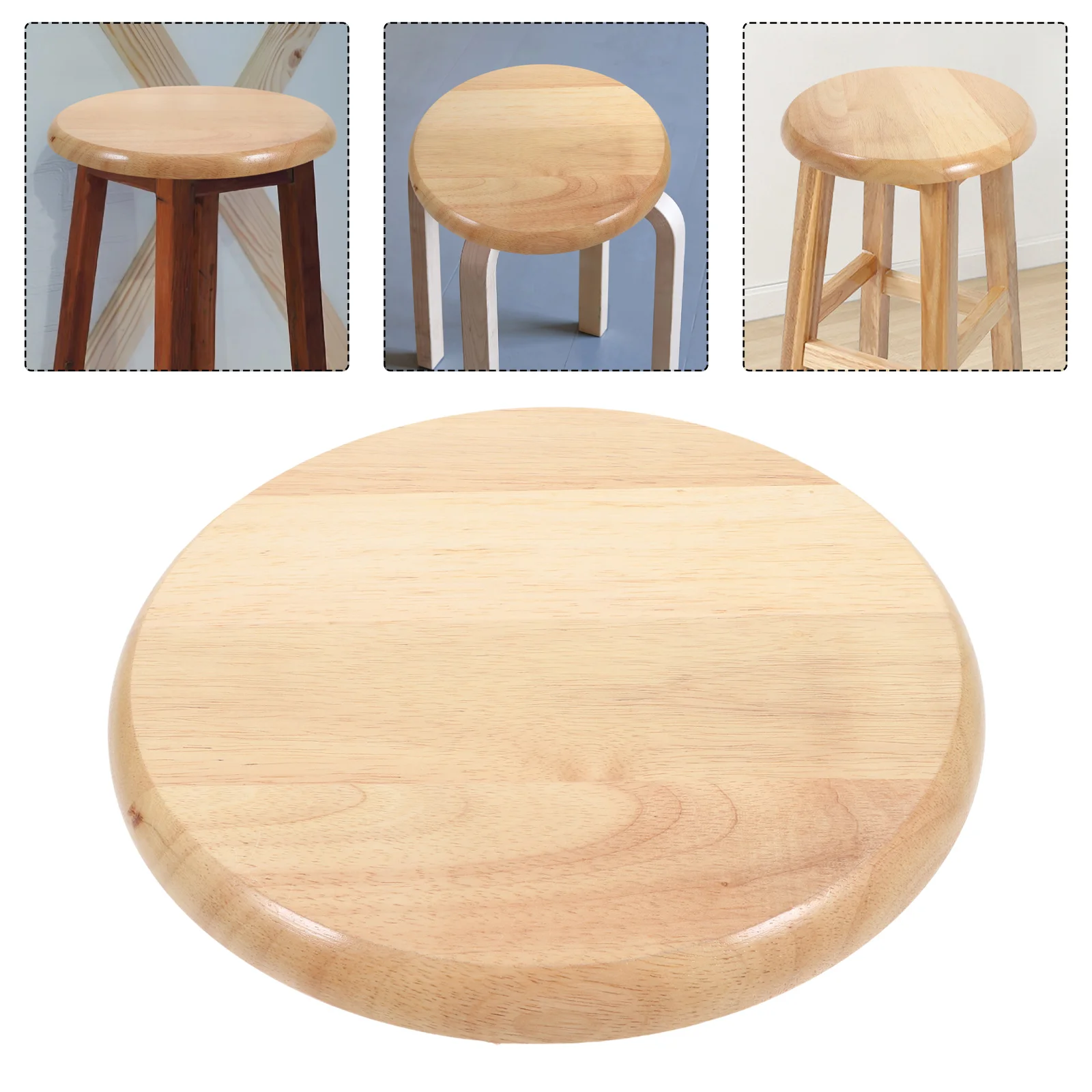 

Furniture Solid Wood Round Stool Surface Accessories Office Part Wooden Chair Seat Replacement