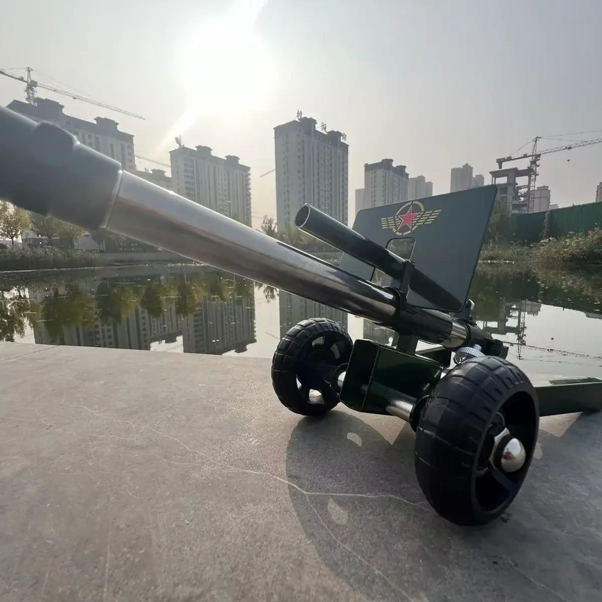 New cannon anti-aircraft gun can fly firecrackers Dadi red rebound continuous fire model ornament handmade Italian cannon view 2