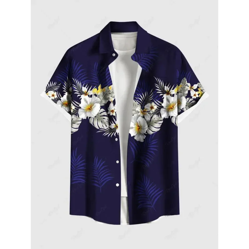 3D Printed Men's Hawaiian Shirts with Buttons
