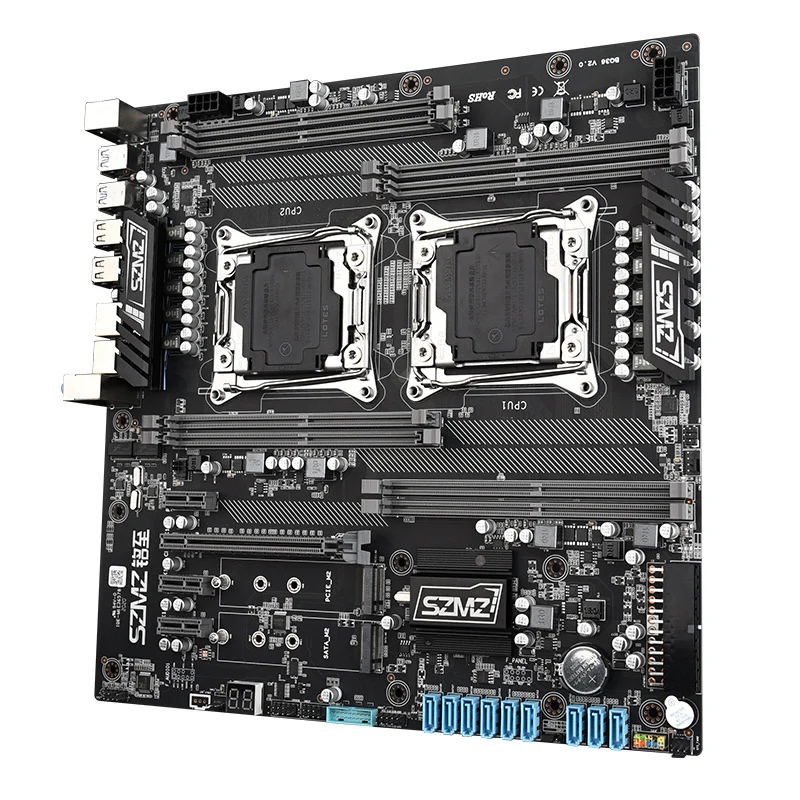 X99-Z8 듀얼 컴퓨터 마더보드 데스크탑 서버 대형 보드, ddr4 메모리 지지대, e5 2680v3v4cpu