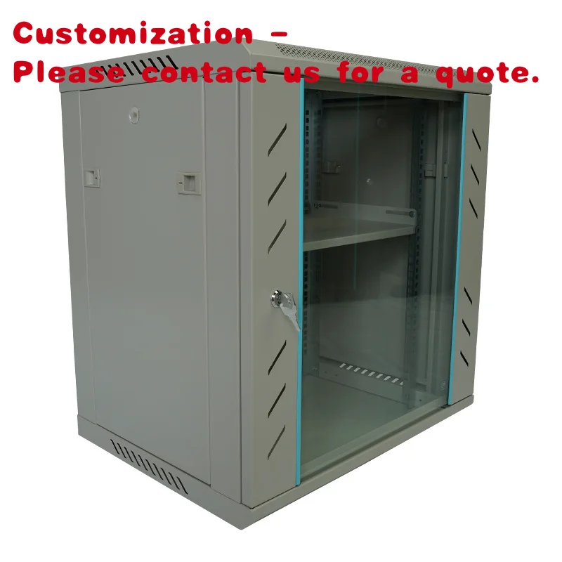 custom.12U Metal Server Rack Internet Glass Door Wall Mounted Data Center Cabinets